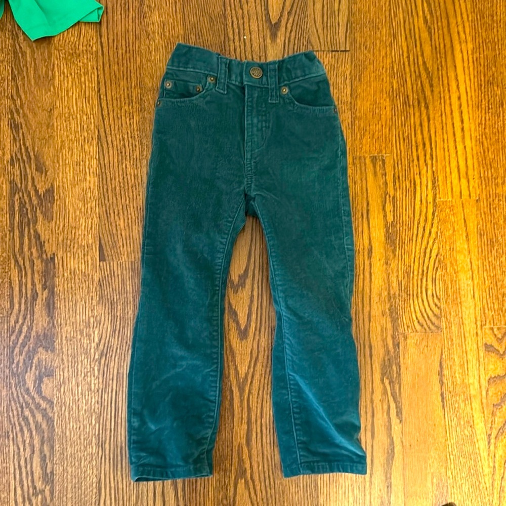 J. Crew forest green corduroy pants.